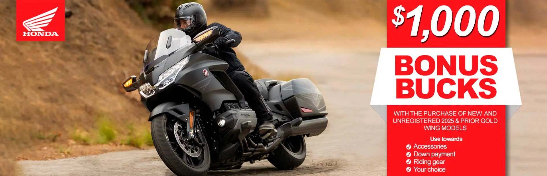 Read more about the article $1000 Bonus Bucks on 2025 Gold Wing Tour 50th Anniversary